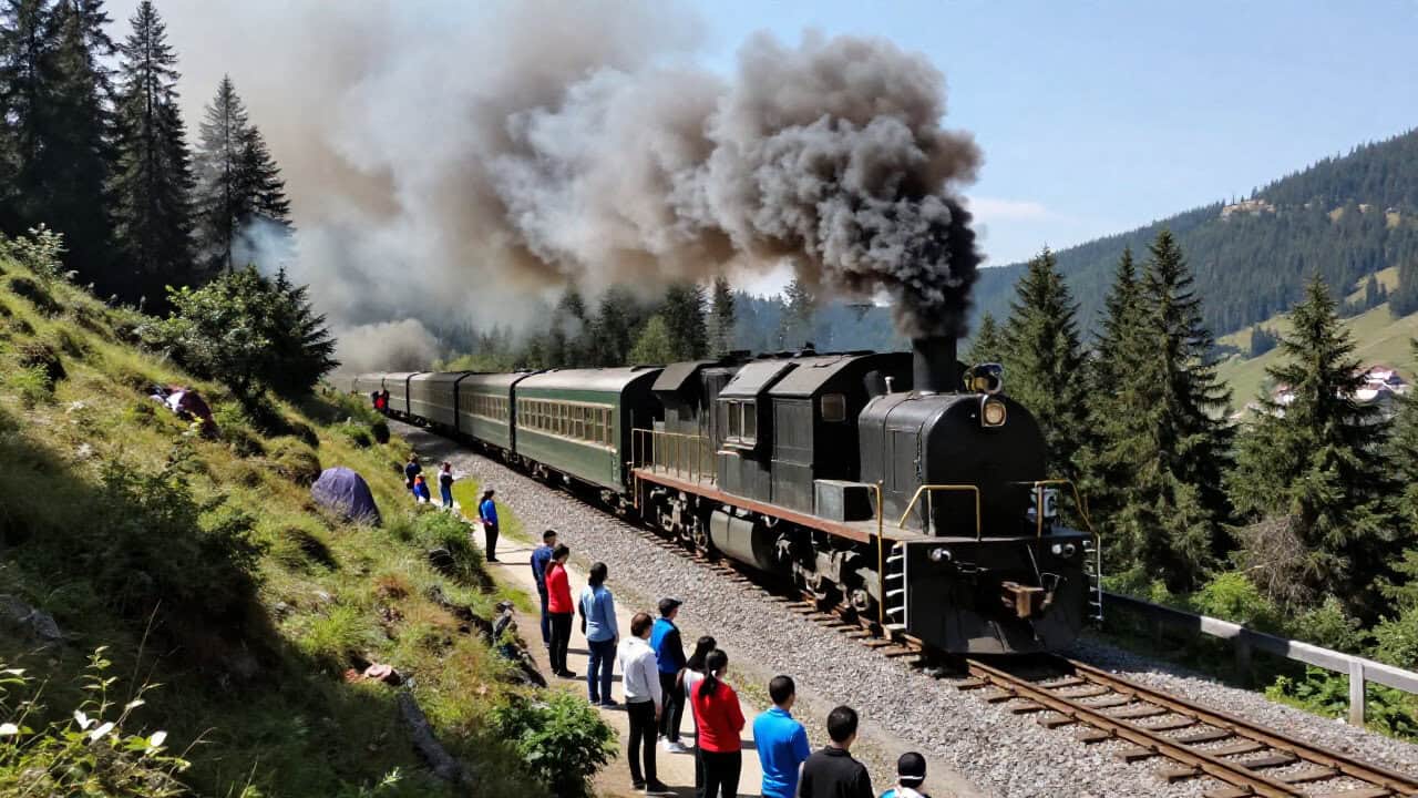 Degajări de fum la locomotiva unui tren de călători, la Sinaia; aproximativ 120 de persoane – evacuate