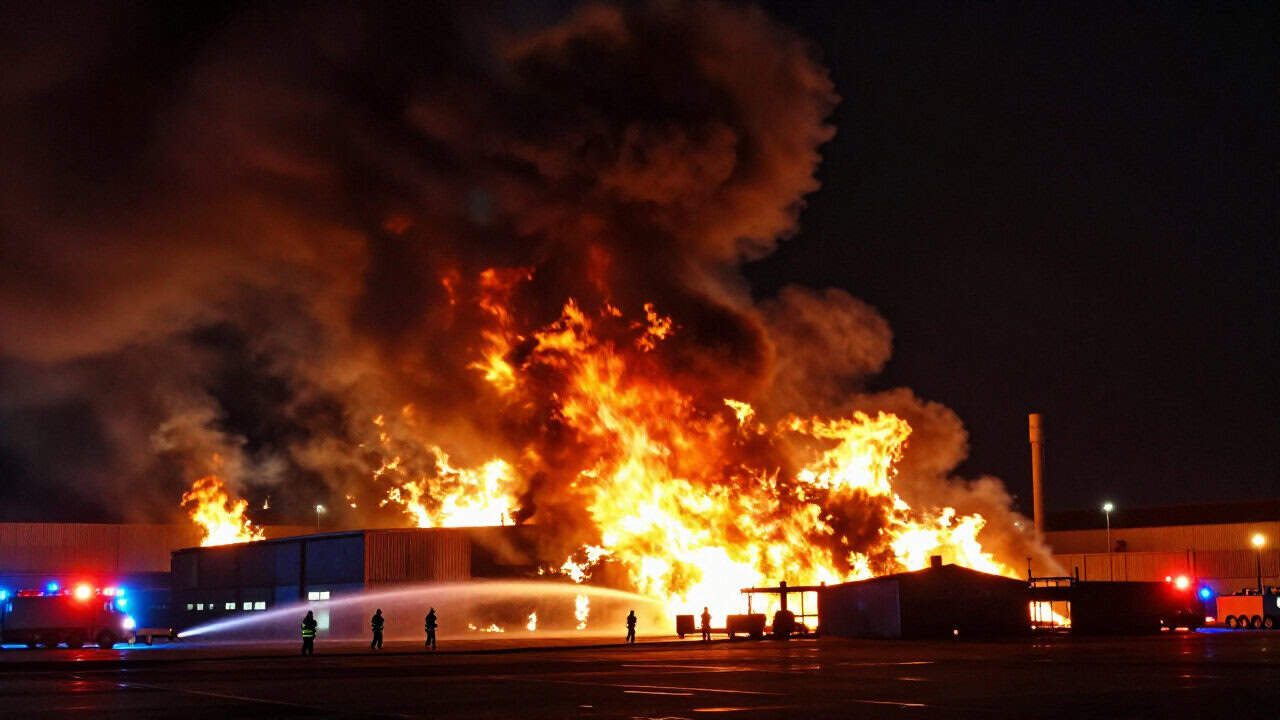 Incendiu la o hală industrială din Ploiești