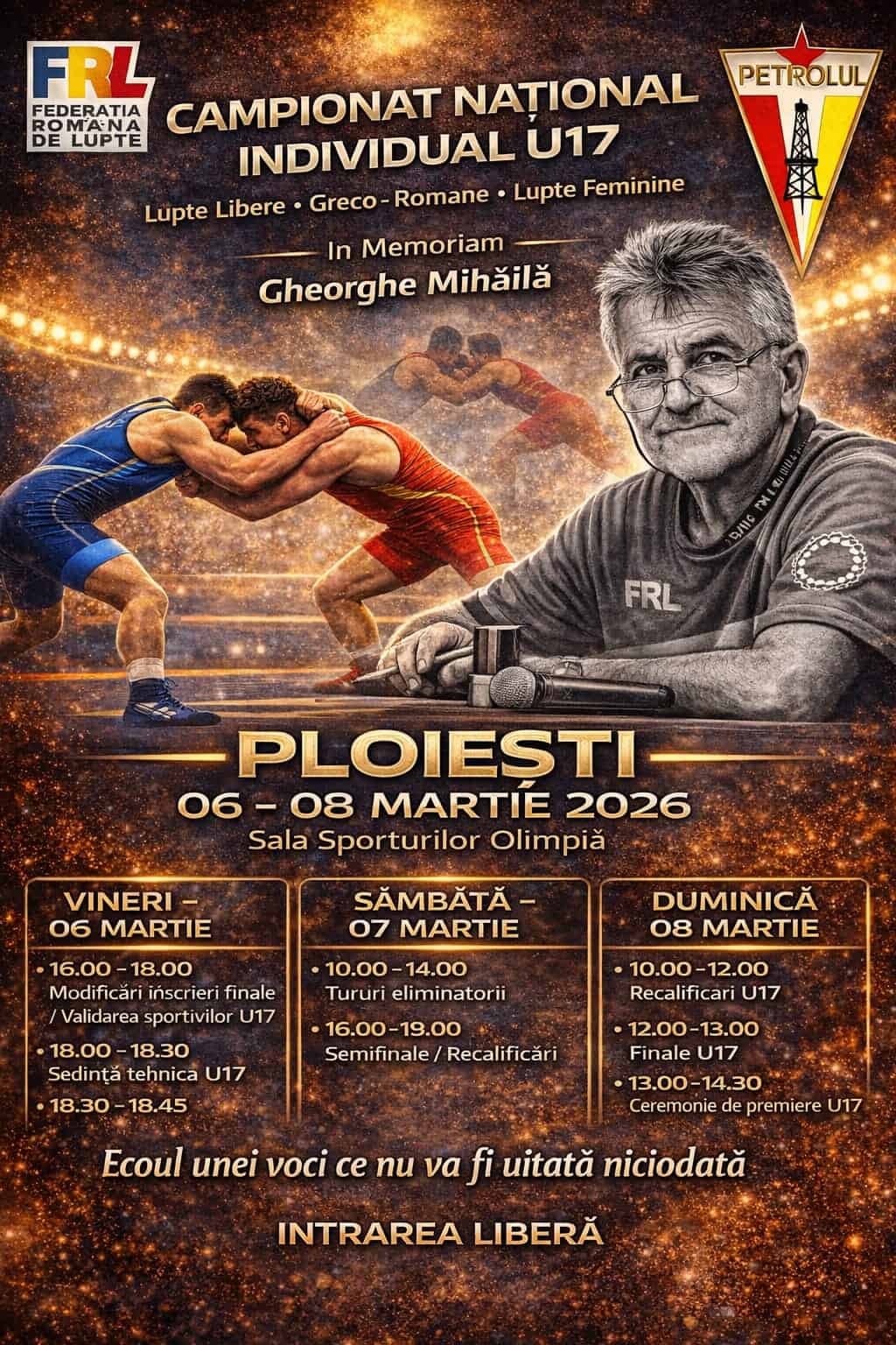 Gladiatorii Petrolului vor da lupte mari în Sala ,,Olimpia”