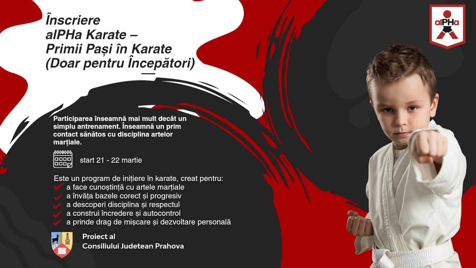 Un nou concept sportiv pentru comunitate: „alPHa Karate” lansează un program de arte marțiale dedicat exclusiv începătorilor