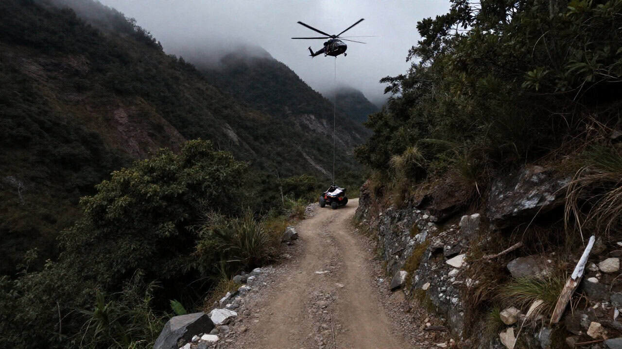 Un ATV s-a răsturnat într-o zonă greu accesibilă; a fost solicitat elicopterul SMURD