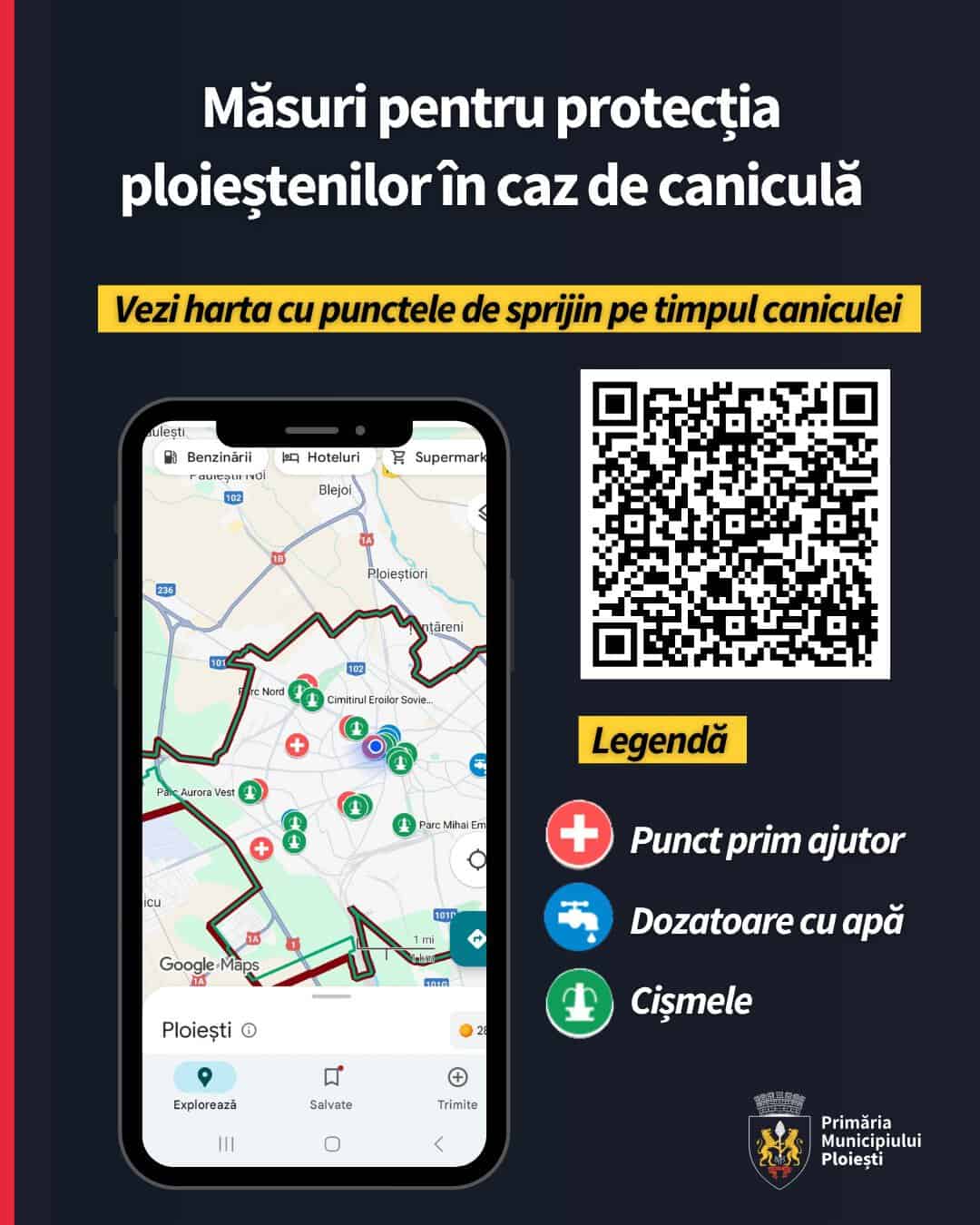 Ploieștiul se pregătește pentru caniculă! Cișmele cu apă potabilă și recomandări pentru zilele cu temperaturi extreme