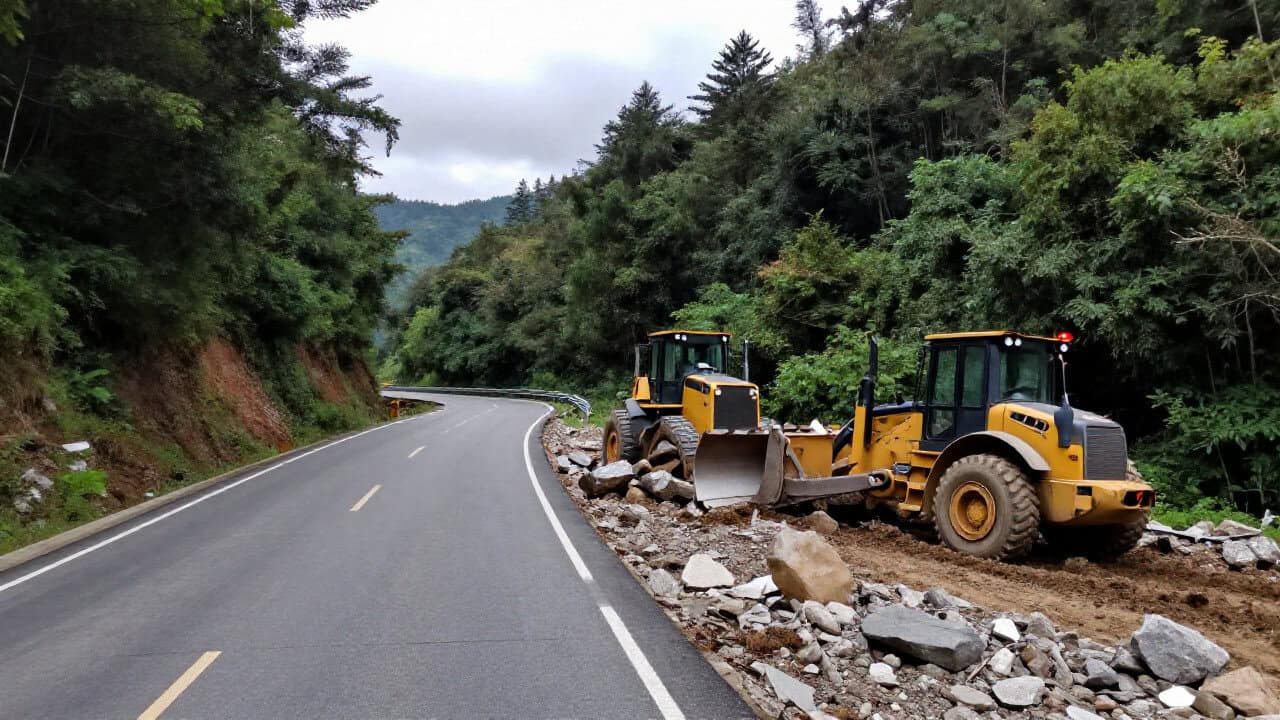 Trafic reluat pe un sens al DN 1, la Bușteni; cealaltă bandă este încă blocată de aluviuni