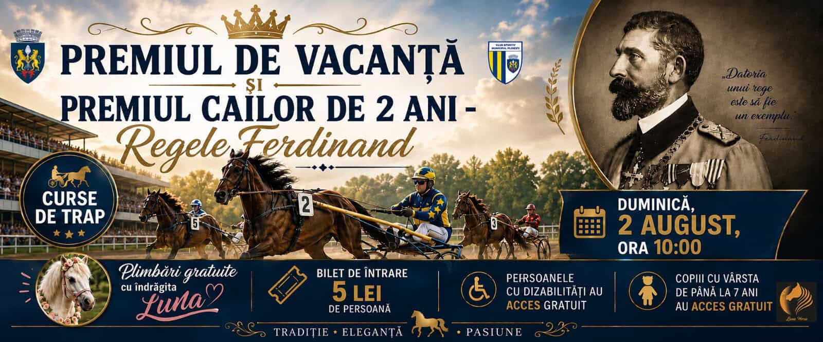 Hipodromul Ploieşti găzduieşte, duminică, Premiul de Vacanţă!