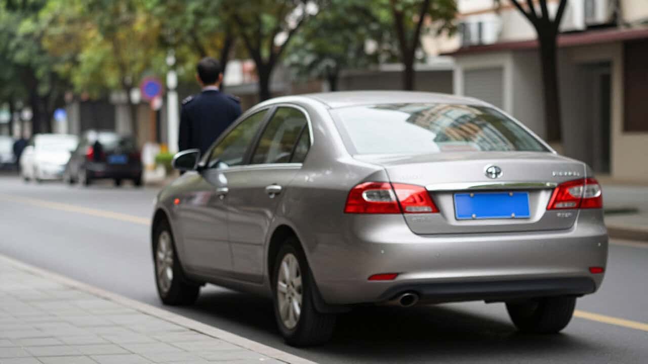Bărbat reținut după ce a fost prins conducând un autoturism cu numere false specifice corpului diplomatic