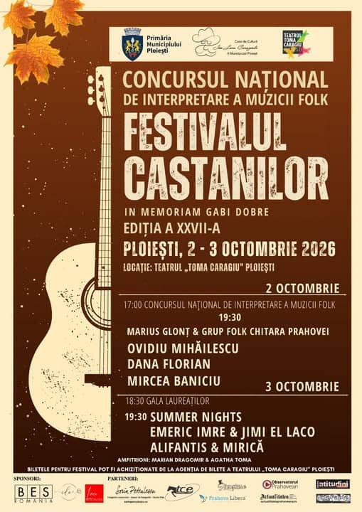 Casa de Cultură Ion Luca Caragiale Ploiești: Toamna aceasta, Ploieștiul se întâlnește din nou cu muzica folk!